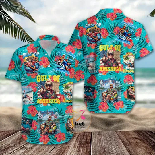 Discover Gulf of America Funny Trump Hawaiian Shirt Men Women Gulf of America