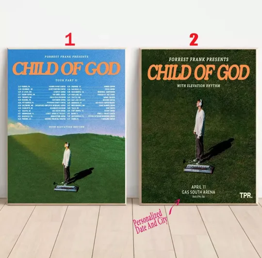 Discover Custom Forrest Frank 2025 'Child of God Tour Part 2 Tour Poster