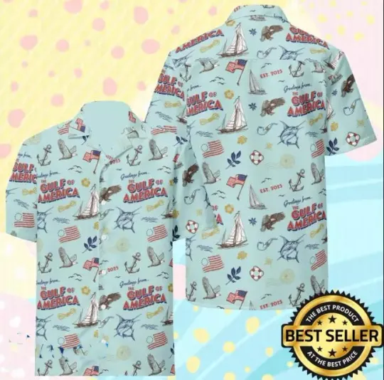 Discover The Gulf Of America Hawaiian Blue Shirt