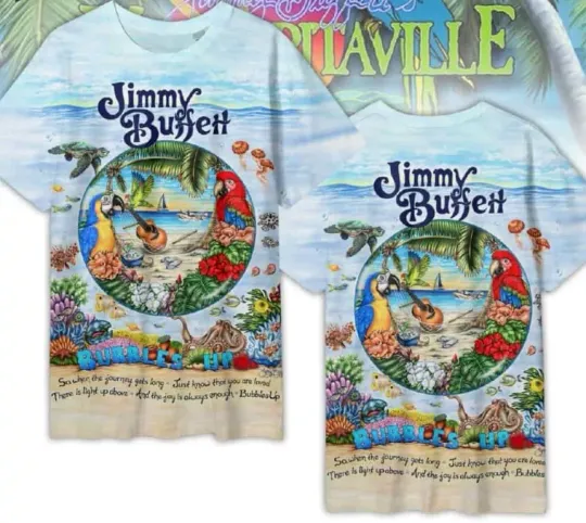 Discover Jimmy Buffett Margaritaville Bubbles Up 3D Shirt