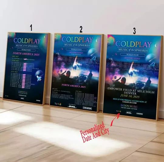 Discover Custom Coldplay 2025 North America Tour Poster