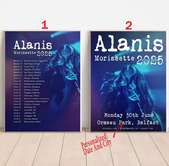 Discover Custom Alanis Morissette 2025 World Tour Poster