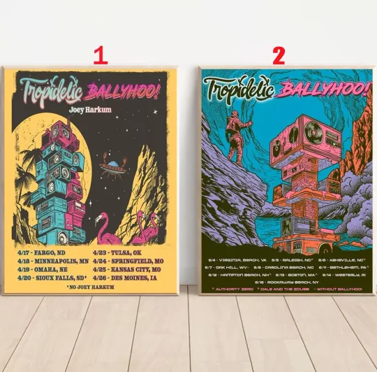 Discover Custom Tropidelic With Ballyhoo And Authority Zero East Coast 2025 Tour Poster