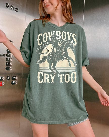 Discover Vintage Cowboys Cry Too shirt, Country Music shirt, Western Cowboys shirt
