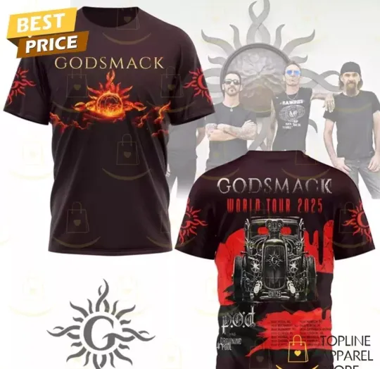 Discover Godsmack World Tour 2025 3D T-Shirt, Godsmack World Tour 2025 3D T-Shirt