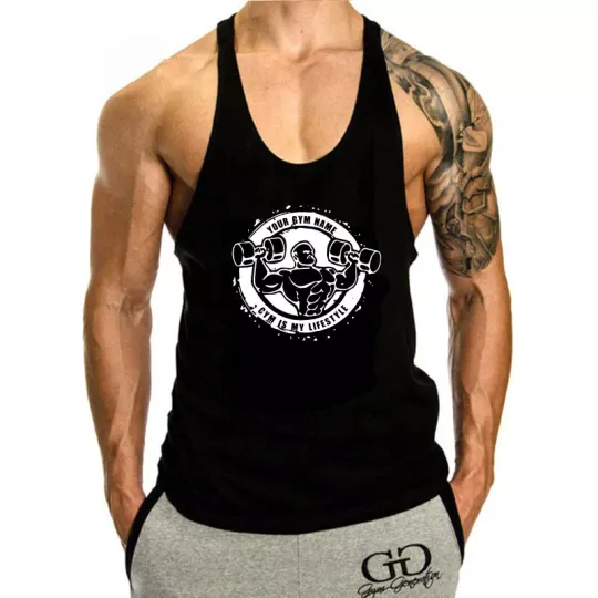 Discover Men's Workout Gym Tank Tops Bodybuilding Muscle Cut Off Sleeveless T Shirt
