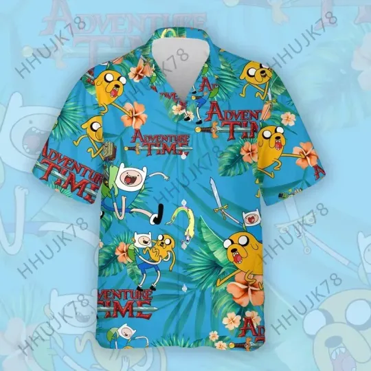 Discover Adventure Time BMO Hawaiian Shirt, Finn & Jake Shirt, Cartoon Summer Shirt