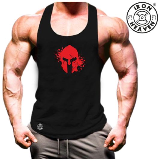 Discover Blood Spartan Helmet Gym Clothing Men Tank Top