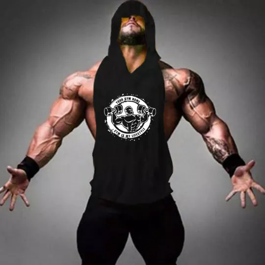 Discover Men's Muscle Sleeveless Hoodies Tank Top Gym Workout Hooded