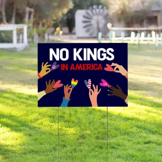 Discover No Kings In America Anti Trump Deport The Racists Resist Fascism Yard Sign