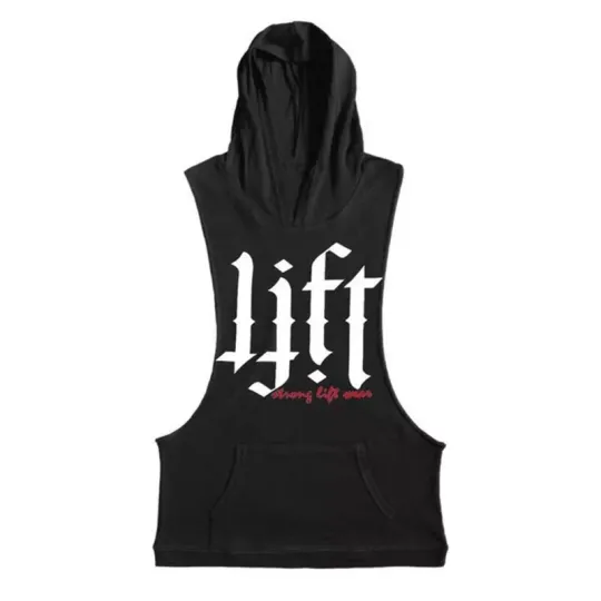 Discover Men's Workout Hooded Tank Tops Bodybuilding Muscle Shirt Sleeveless Gym Hoodies