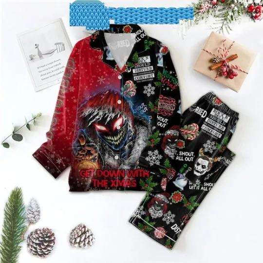 Discover Disturbed Get Down With Th3 Xmas Christmas Satin Pajamas Set