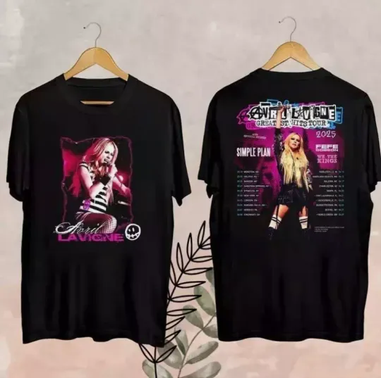 Discover Avril Lavigne Greatest Hits 2025 Tour S to 5X T-Shirt