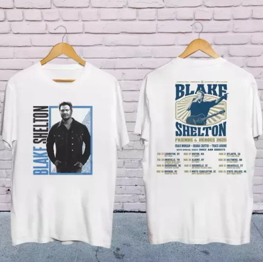 Discover 2025 Blake Shelton Friends and Heroes Tour T-Shirt