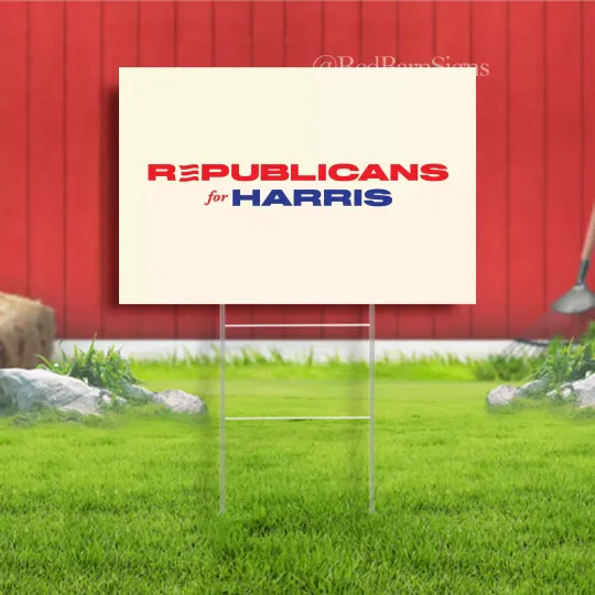 Discover Republicans for Harris | Anti-Trump Lawn Sign with Metal Stake