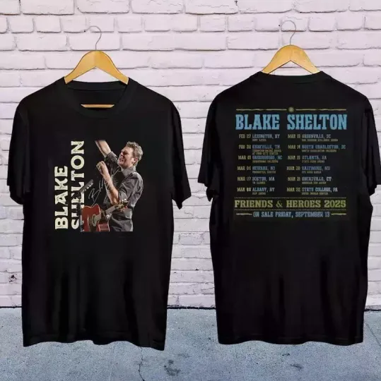 Discover Blake Shelton Signature Shirt, Blake Shelton Friends and Heroes Tour 2025 Shirt