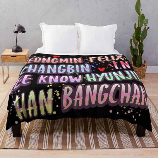 Discover stray kids name Throw Blanket