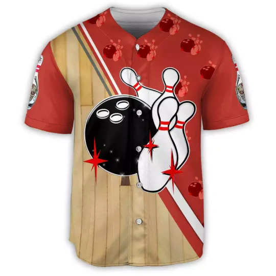 Discover Bowling Awesome Bowling Ball Baseball Jersey Gift For Men and Women