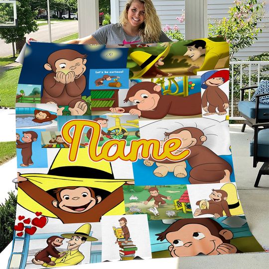 Discover Personalized Curious George Blanket Curious George Fleece Blanket