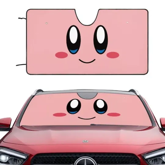 Discover Kami cute anime eyes sunshade, windshield sunshade, cute pink sunshade