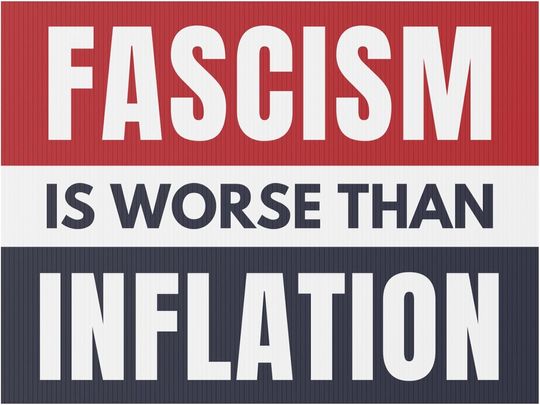 Discover Fascism is Worse Than Inflation Yard Sign, Anti Trump Yard Sign