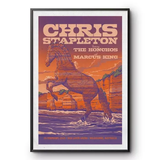 Discover Chris Stapleton On Feb 26, 2025 In Melbourne, Australia Tour Poster