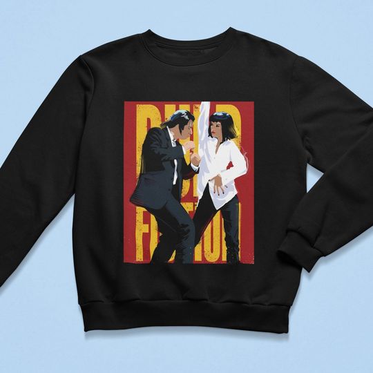 Discover Pulp Fiction Artwork Movie Sweatshirt, Quentin Tarantino, Winter Xmas Gift Sweatshirt