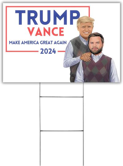 Discover Trump 2024 Yard Sign Single Sided Fight Fist Shot President