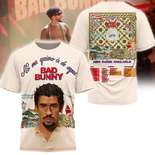 Discover DTMF Bad Bunny No me quiero ir de aqui 2025 3D T-Shirt