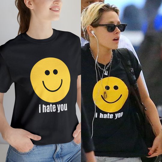 Discover Kristen Stewart I Hate You Smile T-shirt,  Street Style Inspired Shirt, Celebrities Short Sleeve Tee