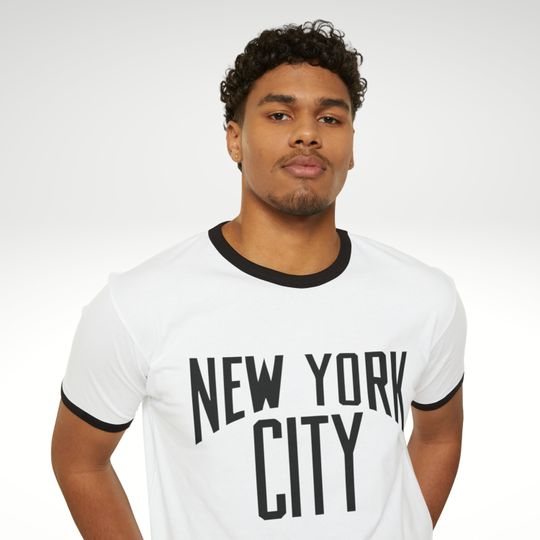 Discover J Lennon New York City Tshirt, Vintage Tee, NYC 1974 Shirt, Unisex Cotton Ringer T-Shirt