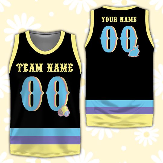 Discover Personalized Name Number Happy Easter Basketball Jersey