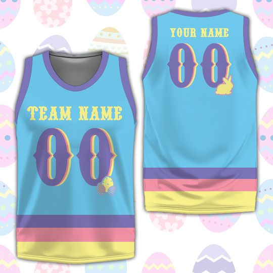 Discover Personalized Name Number Happy Easter Basketball Jersey