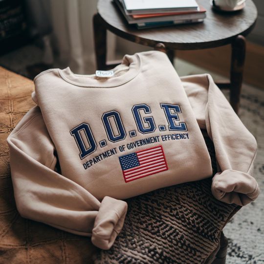 Discover Embroidered D.O.G.E Department of Government Efficiency Sweatshirt