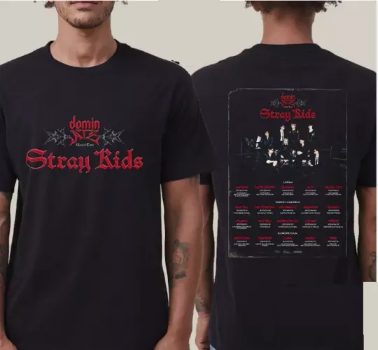 Discover Stray Kids The Dominate World Tour Dates 2025 Two Sides Unisex T_shirt
