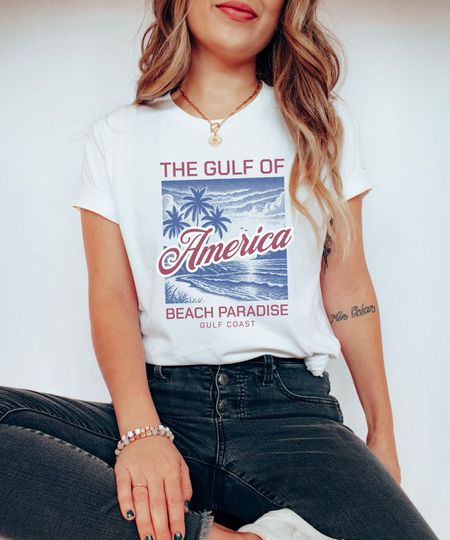 Discover The Gulf of America Vintage Style Shirt, MAGA Shirt