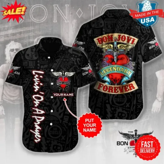 Discover Personalized Bon Jovi Forever Livin On Praye Hawaiian Shirt