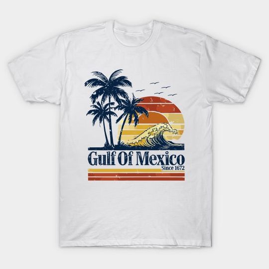 Discover Gulf of Mexico Since 1672 Retro Vintage Beach - Gulf Of Mexico - T-Shirt