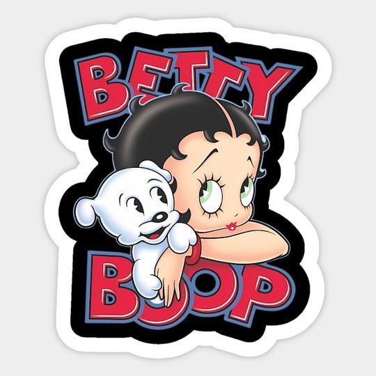 Discover Betty Boop with Dog - Betty Boop - Sticker