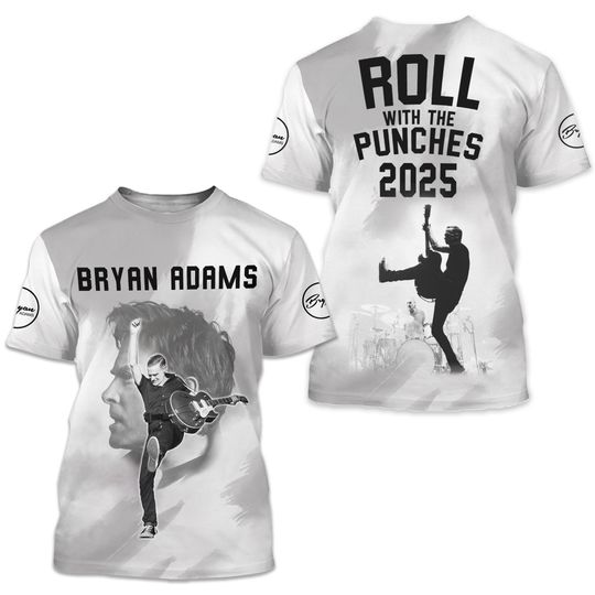Discover Bryan Adams roll with the punches 2025 ! shirt 3D ! tour 2025