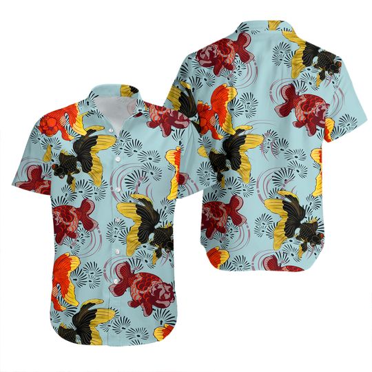 Discover Vintage Domestic Japan Hawaiian Gold Fish Aloha Hawaii Shirt