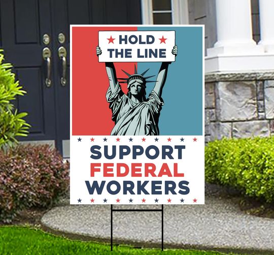 Discover Support Federal Workers Yard Sign - Resist Hate Lawn Sign, Anti-Trump Sign