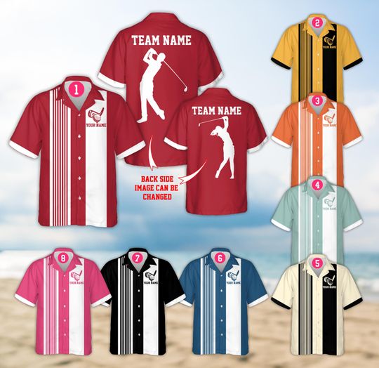 Discover Personalized Name Golf Hawaiian Shirt, Custom Color Retro Golf League