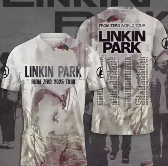 Discover Linkin Park 2025 Tour List Date 3D T-Shirt