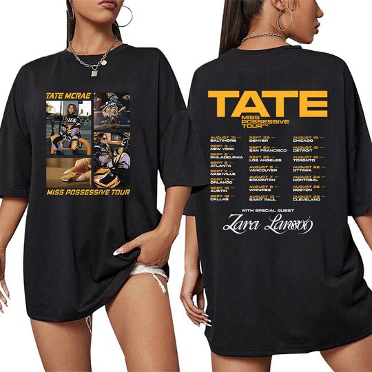 Discover Tate McRae Miss Possessive Tour 2025 Double Sided Shirts, Fans Gift