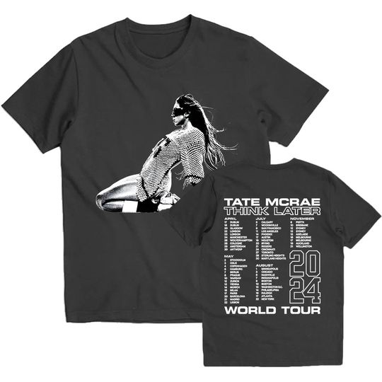 Discover Tate McRae Think Later World Tour Double Sided Shirts
