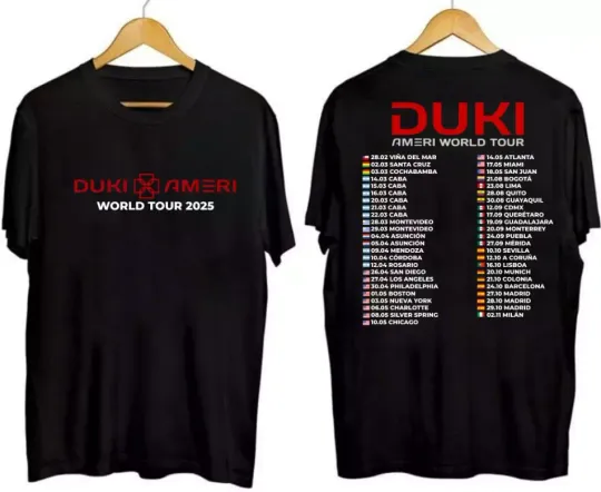 Discover Duki World Tour 2025 T-Shirt For Fans Double-Sided