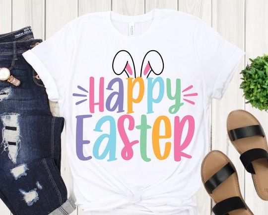 Discover Happy Easter Shirt , Easter Shirt, Spring Shirt , Bunny Ears Shirt