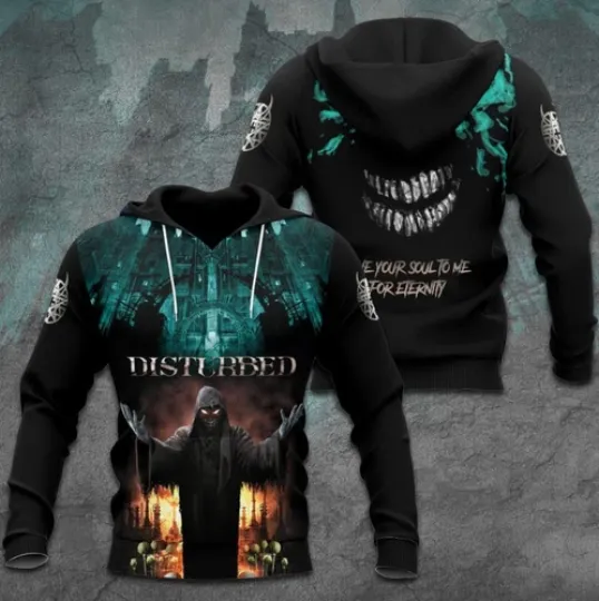 Discover Disturbed 3D Hoodie  All Size  Perfect for 2025 Tour Enthusiasts