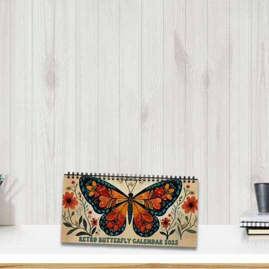 Discover Butterfly Calendar, Retro Butterfly Calendar, 2025 Calendar
